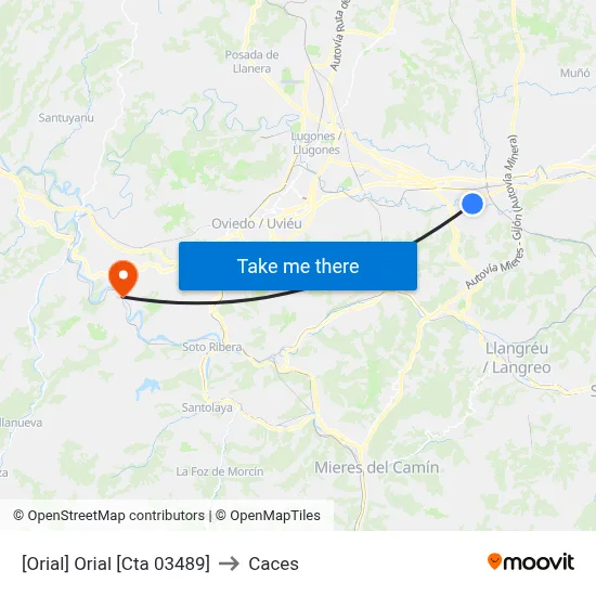 [Orial]  Orial [Cta 03489] to Caces map