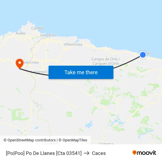 [Po|Poo]  Po De Llanes [Cta 03541] to Caces map