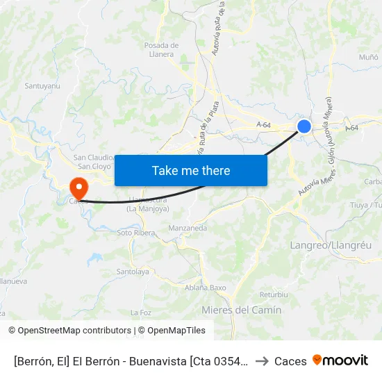 [Berrón, El]  El Berrón - Buenavista [Cta 03546] to Caces map