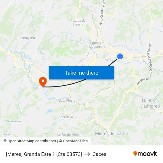 [Meres]  Granda Este 1 [Cta 03573] to Caces map