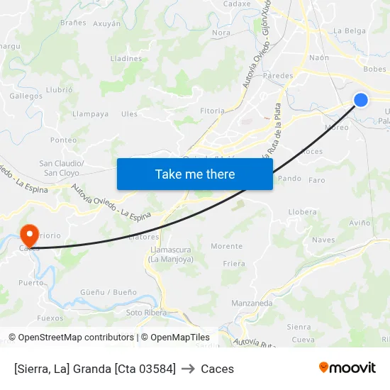 [Sierra, La]  Granda [Cta 03584] to Caces map