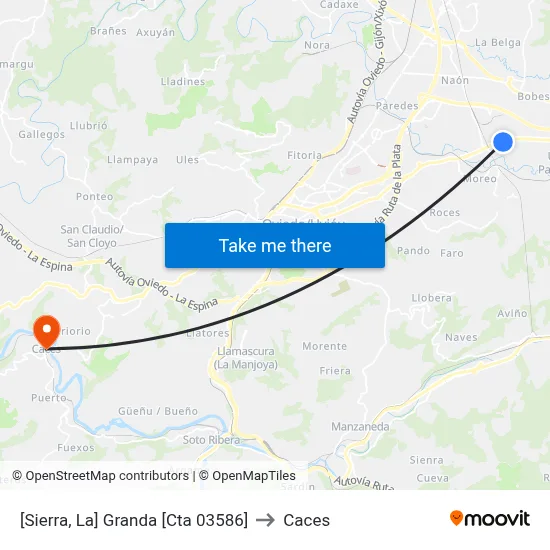 [Sierra, La]  Granda [Cta 03586] to Caces map