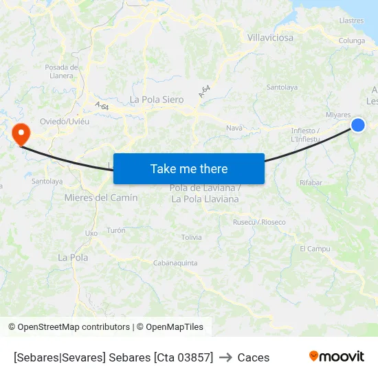 [Sebares|Sevares]  Sebares [Cta 03857] to Caces map