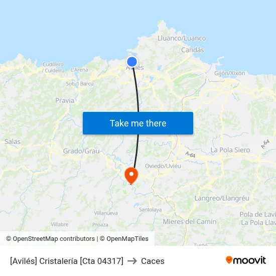 [Avilés]  Cristalería [Cta 04317] to Caces map