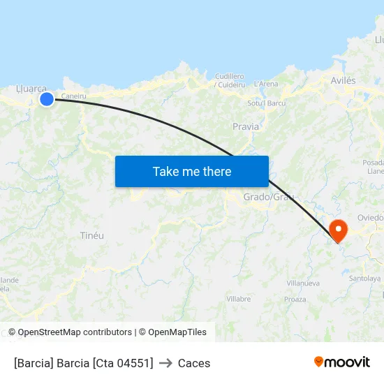 [Barcia]  Barcia [Cta 04551] to Caces map