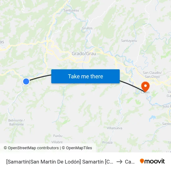[Samartín|San Martín De Lodón]  Samartín [Cta 04734] to Caces map