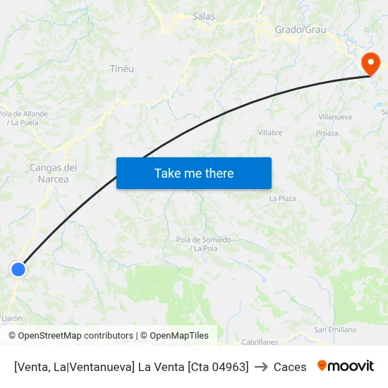 [Venta, La|Ventanueva]  La Venta [Cta 04963] to Caces map