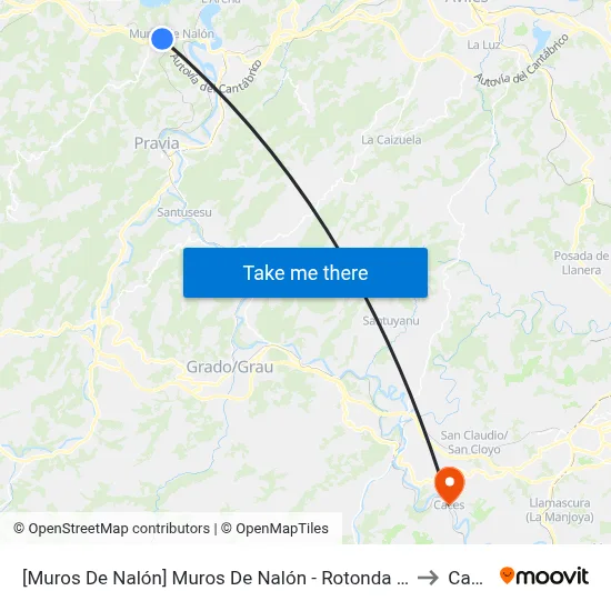 [Muros De Nalón]  Muros De Nalón - Rotonda [Cta 05143] to Caces map