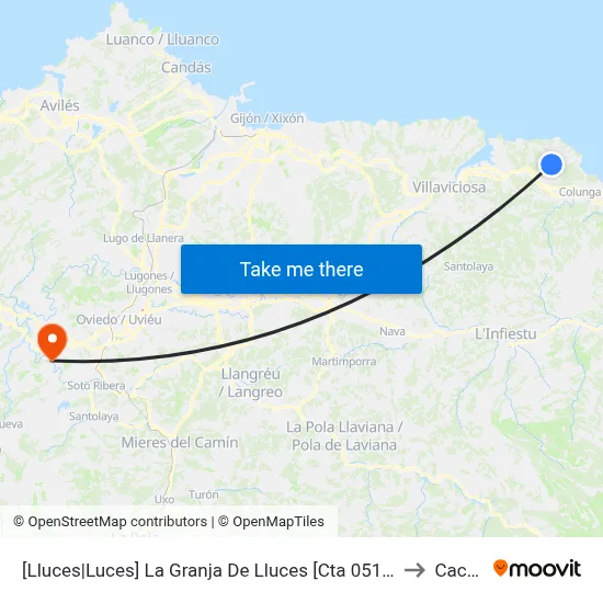 [Lluces|Luces]  La Granja De Lluces [Cta 05192] to Caces map