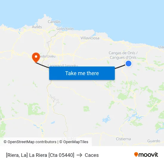 [Riera, La]  La Riera [Cta 05440] to Caces map