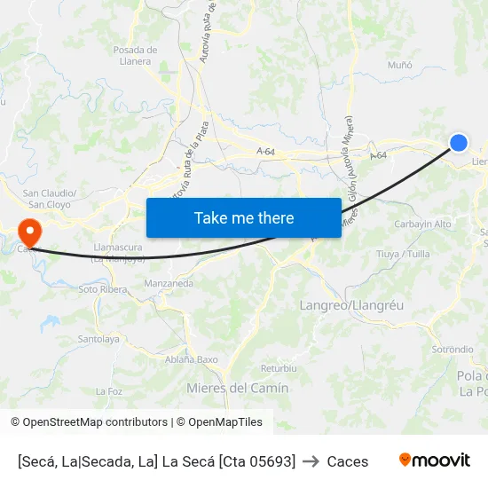 [Secá, La|Secada, La]  La Secá [Cta 05693] to Caces map