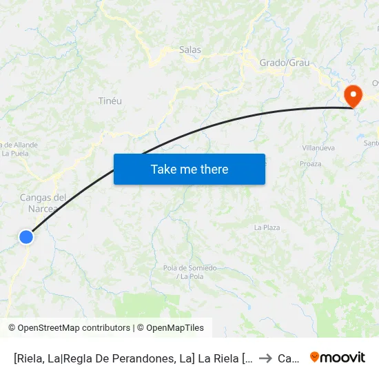 [Riela, La|Regla De Perandones, La]  La Riela [Cta 05694] to Caces map