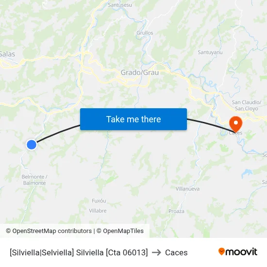 [Silviella|Selviella]  Silviella [Cta 06013] to Caces map