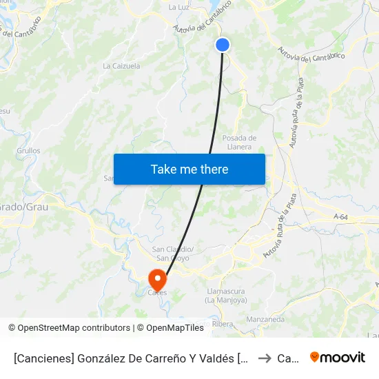 [Cancienes]  González De Carreño Y Valdés [Cta 06294] to Caces map