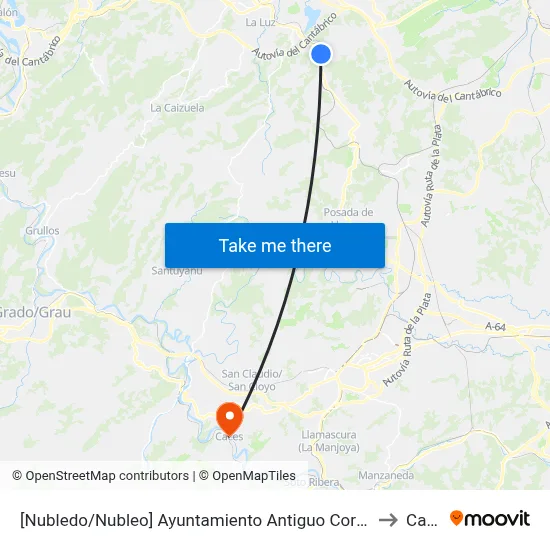 [Nubledo/Nubleo]  Ayuntamiento Antiguo Corvera [Cta 06299] to Caces map