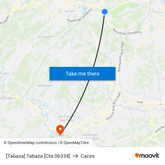 [Tabaza]  Tabaza [Cta 06334] to Caces map