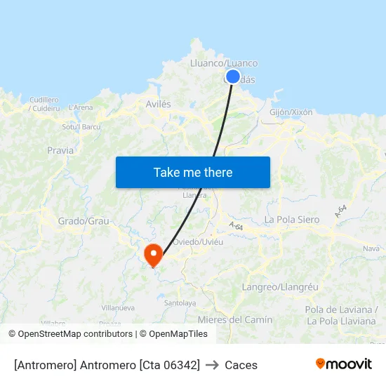 [Antromero]  Antromero [Cta 06342] to Caces map