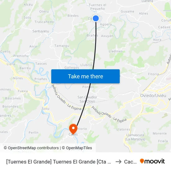 [Tuernes El Grande]  Tuernes El Grande [Cta 06351] to Caces map