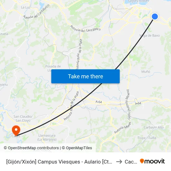 [Gijón/Xixón]  Campus Viesques - Aulario [Cta 06899] to Caces map