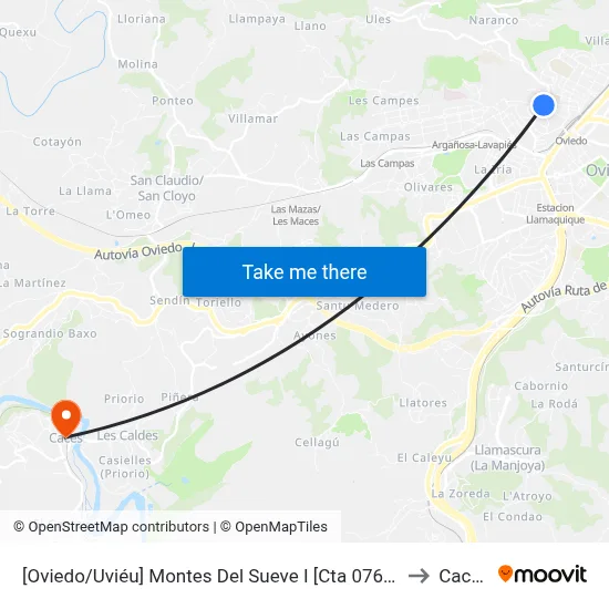 [Oviedo/Uviéu]  Montes Del Sueve I [Cta 07691] to Caces map