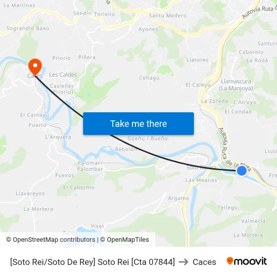 [Soto Rei/Soto De Rey]  Soto Rei [Cta 07844] to Caces map