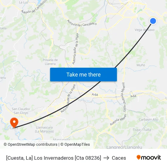 [Cuesta, La]  Los Invernaderos [Cta 08236] to Caces map