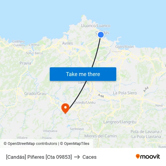 [Candás]  Piñeres [Cta 09853] to Caces map