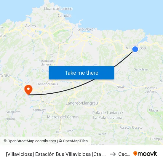 [Villaviciosa]  Estación Bus Villaviciosa [Cta 10079] to Caces map