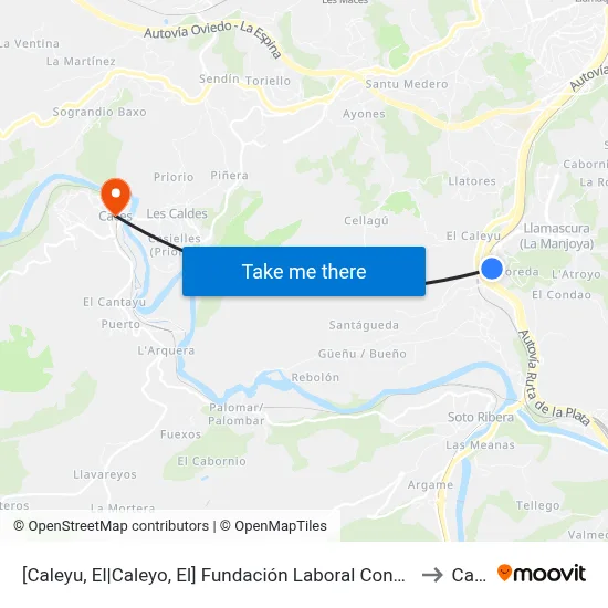 [Caleyu, El|Caleyo, El]  Fundación Laboral Construcción [Cta 16842] to Caces map