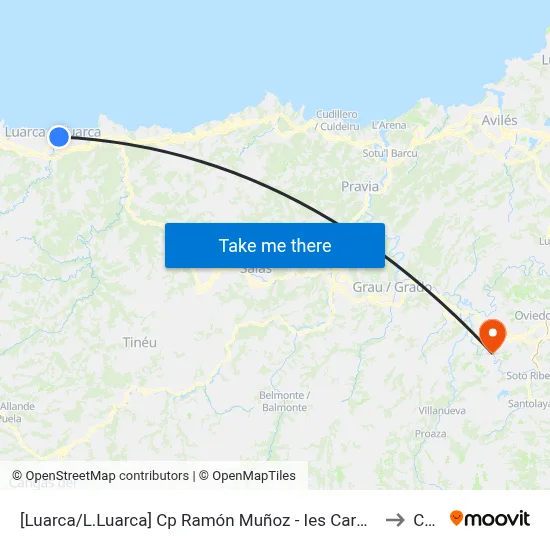 [Luarca/L.Luarca]  Cp Ramón Muñoz - Ies Carmen Y Severo Ochoa [Cta 08268] to Caces map