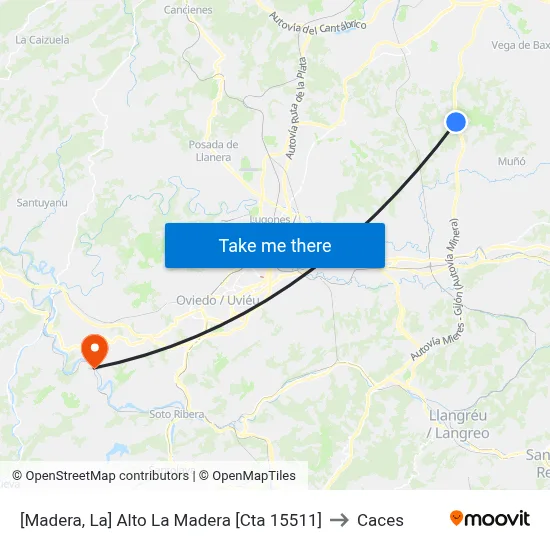 [Madera, La]  Alto La Madera [Cta 15511] to Caces map