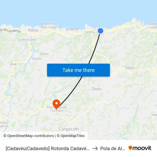 [Cadavéu|Cadavedo]  Rotonda Cadavéu [Cta 16975] to Pola de Allande map