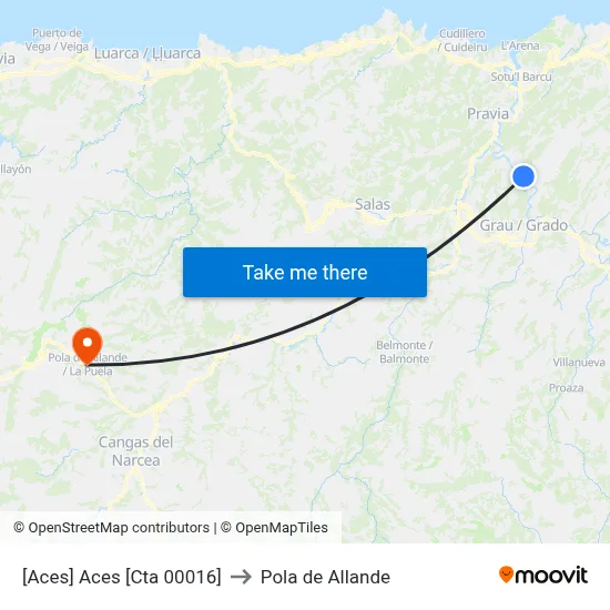 [Aces]  Aces [Cta 00016] to Pola de Allande map