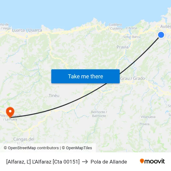 [Alfaraz, L']  L'Alfaraz [Cta 00151] to Pola de Allande map