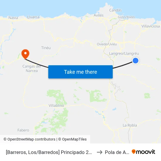[Barreros, Los/Barredos]  Principado 21 Avda [Cta 00747] to Pola de Allande map