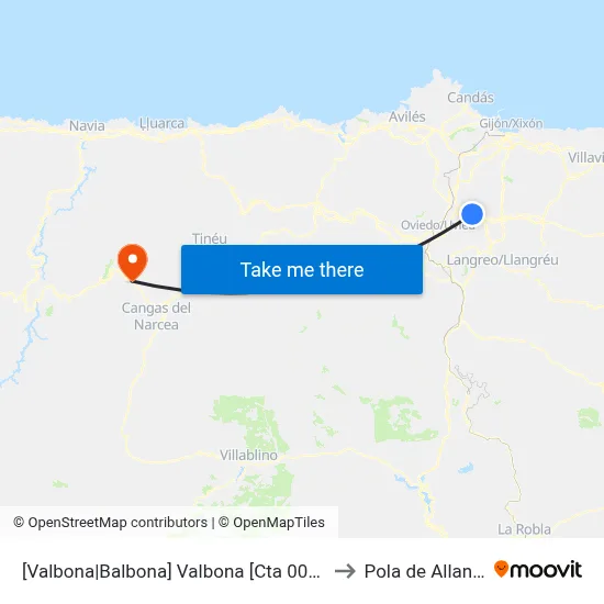 [Valbona|Balbona]  Valbona [Cta 00773] to Pola de Allande map