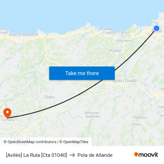 [Avilés]  La Rula [Cta 01040] to Pola de Allande map