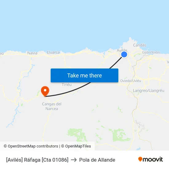 [Avilés]  Ráfaga [Cta 01086] to Pola de Allande map