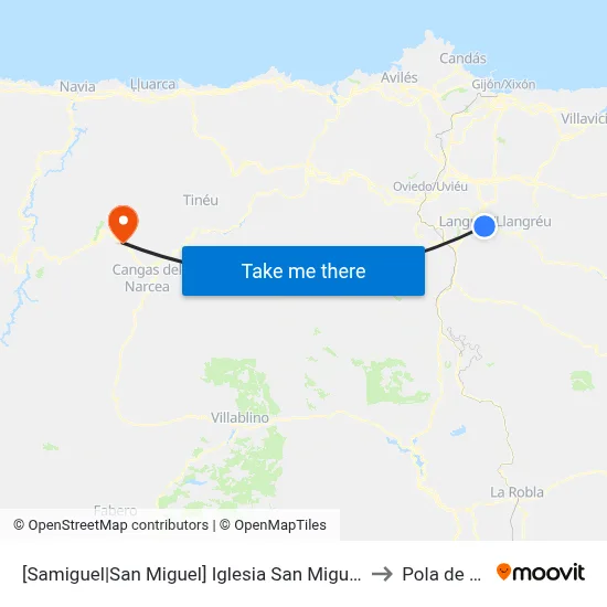 [Samiguel|San Miguel]  Iglesia San Miguel De Lada [Cta 01150] to Pola de Allande map