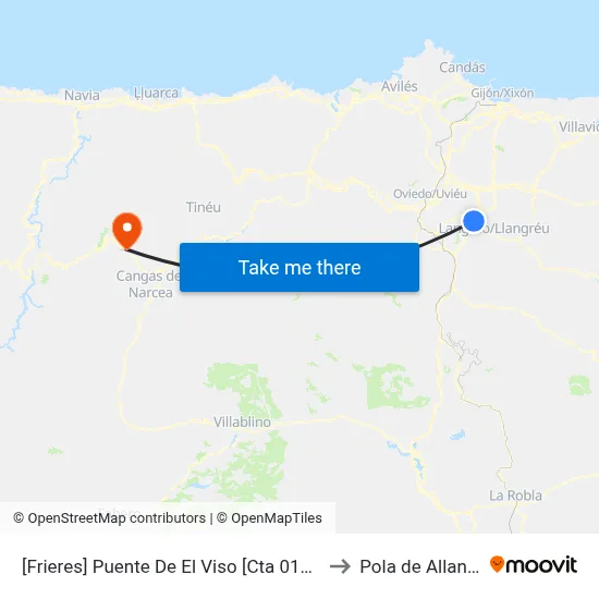 [Frieres]  Puente De El Viso [Cta 01236] to Pola de Allande map