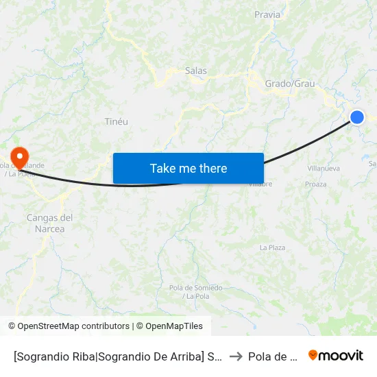 [Sograndio Riba|Sograndio De Arriba]  Sograndio [Cta 01607] to Pola de Allande map