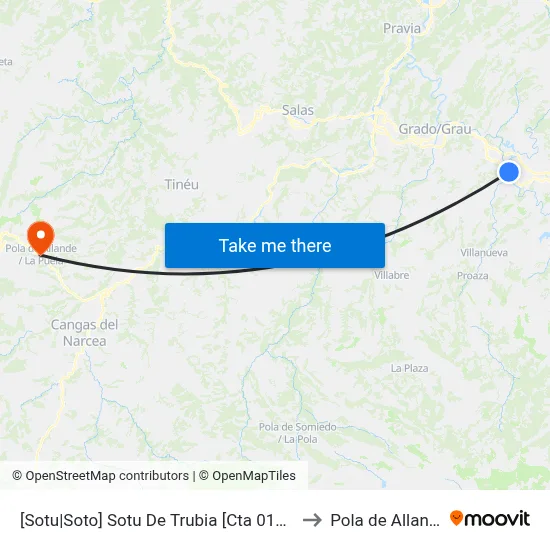 [Sotu|Soto]  Sotu De Trubia [Cta 01609] to Pola de Allande map