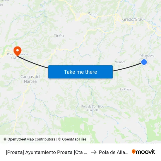 [Proaza]  Ayuntamiento Proaza [Cta 01622] to Pola de Allande map