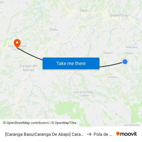[Caranga Baxu|Caranga De Abajo]  Caranga Baxu [Cta 01623] to Pola de Allande map