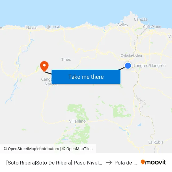 [Soto Ribera|Soto De Ribera]  Paso Nivel Soto Ribera [Cta 01682] to Pola de Allande map