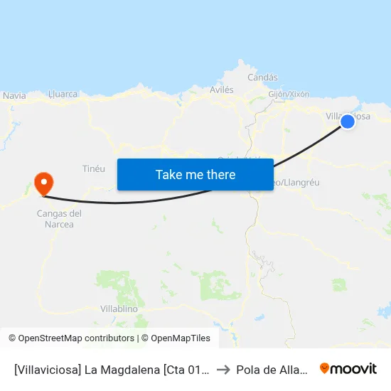 [Villaviciosa]  La Magdalena [Cta 01831] to Pola de Allande map
