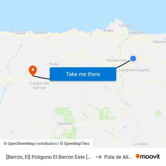 [Berrón, El]  Polígono El Berrón Este [Cta 02034] to Pola de Allande map