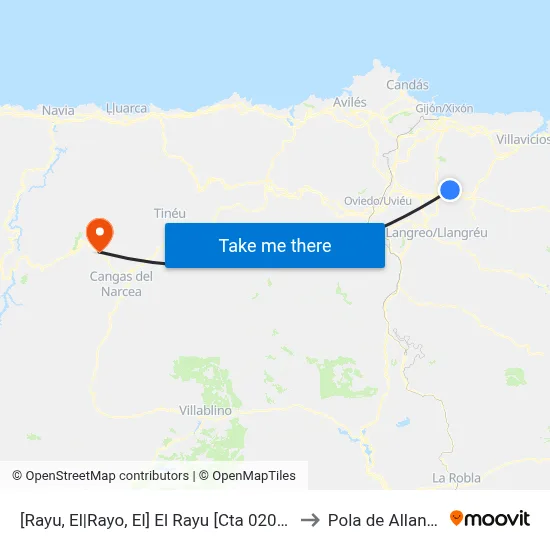 [Rayu, El|Rayo, El]  El Rayu [Cta 02097] to Pola de Allande map