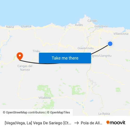 [Vega|Vega, La]  Vega De Sariego [Cta 02121] to Pola de Allande map