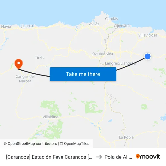 [Carancos]  Estación Feve Carancos [Cta 02160] to Pola de Allande map